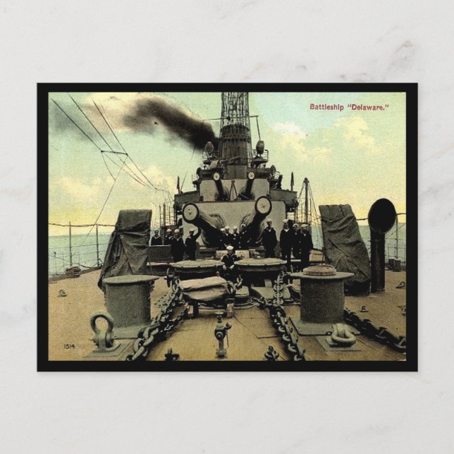 Postal antigua - buque de guerra estadounidense "D (Anverso)