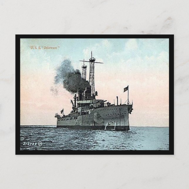 Postal antigua - buque de guerra estadounidense "D (Anverso)