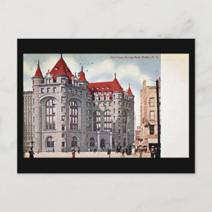 Postal antigua - Caja de ahorros, búfalo, NY