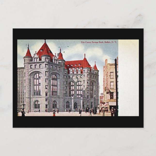 Postal antigua - Caja de ahorros, búfalo, NY (Anverso)