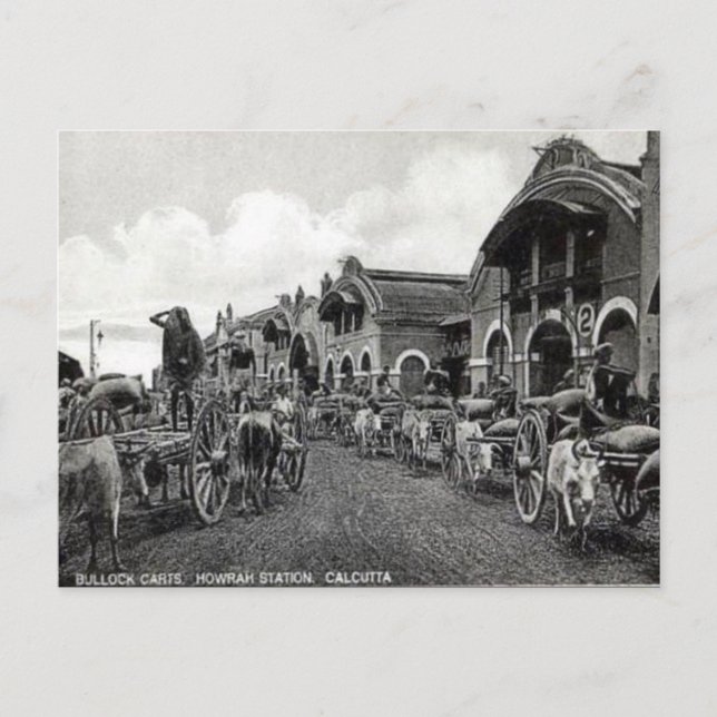 Postal antigua - Calcuta, India (Anverso)