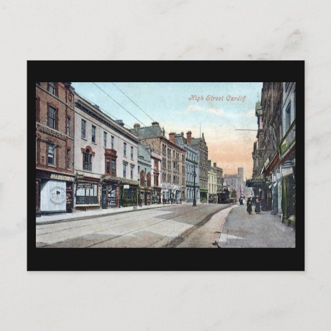 Postal antigua, calle alta, cardiff (Anverso)
