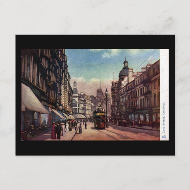 Postal antigua - calle del Señor, Liverpool (Anverso)