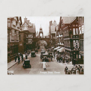 Postal antigua - Calle Foregate, Chester, Inglater