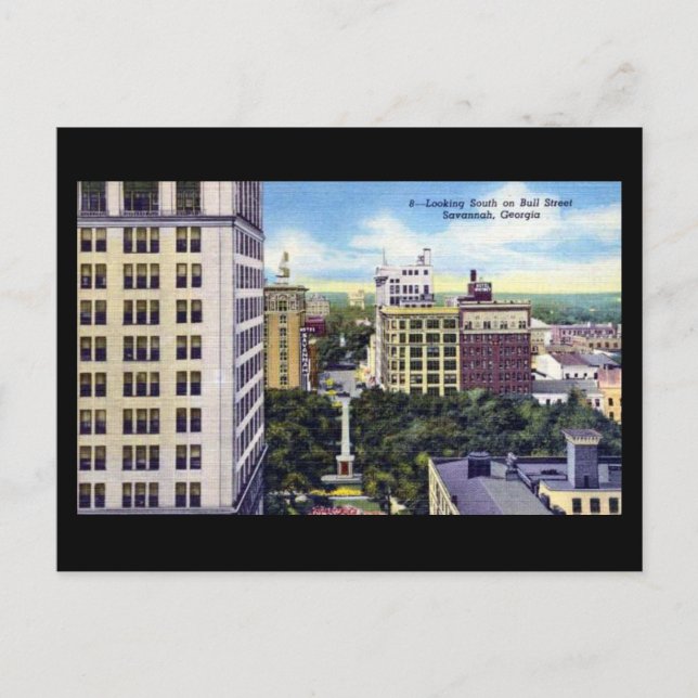 Postal antigua - Calle toro, Savannah, Georgia (Anverso)