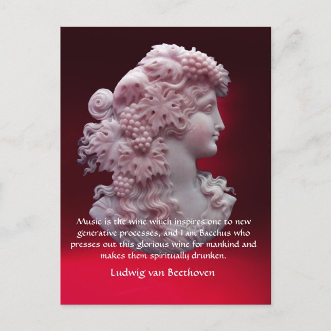 POSTAL ANTIGUA CÁMARA, DAMA CON GRIPOS, CITA DE VINO DE K (Anverso)