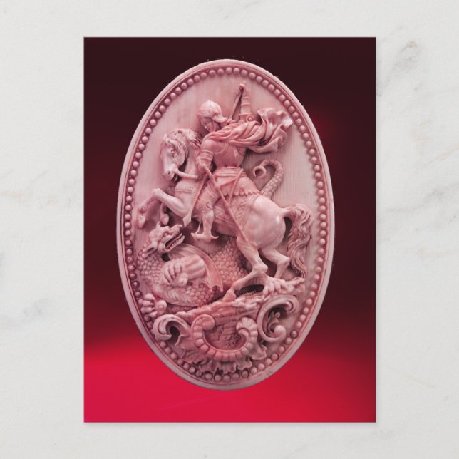 POSTAL ANTIGUA CAMEO ST. GEORGE Y DRAGON (Anverso)