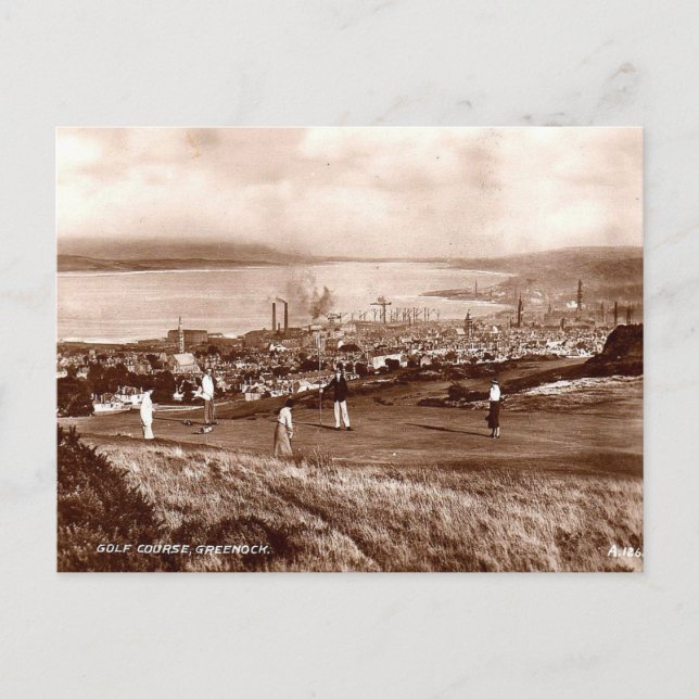 Postal antigua - Campo de golf, Greenock, Escocia (Anverso)