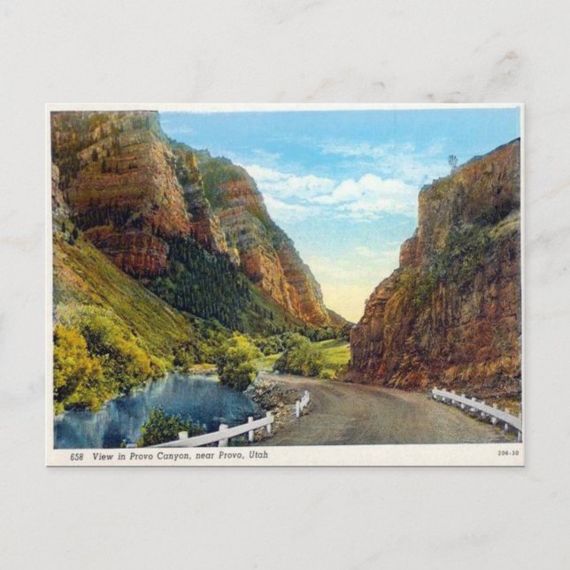 Postal antigua - Cañón Provo, Utah (Anverso)