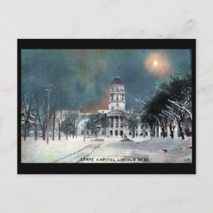Postal antigua - Capitolio estatal, Lincoln, Nebra