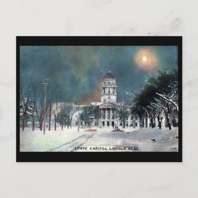 Postal antigua - Capitolio estatal, Lincoln, Nebra (Anverso)