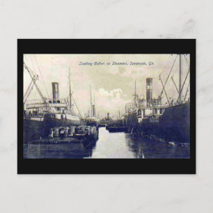 Postal antigua, cargando algodón, Savannah, Georgi