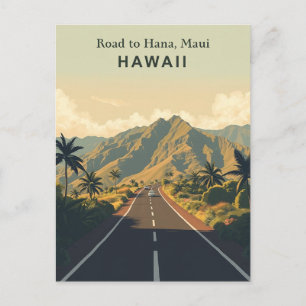 Postal Antigua carretera a Hana, Maui, Hawái Viajes
