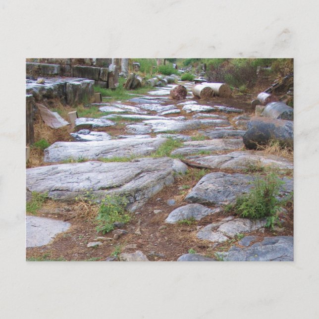 Postal Antigua carretera romana en la ciudad de Éfeso, Tu (Anverso)