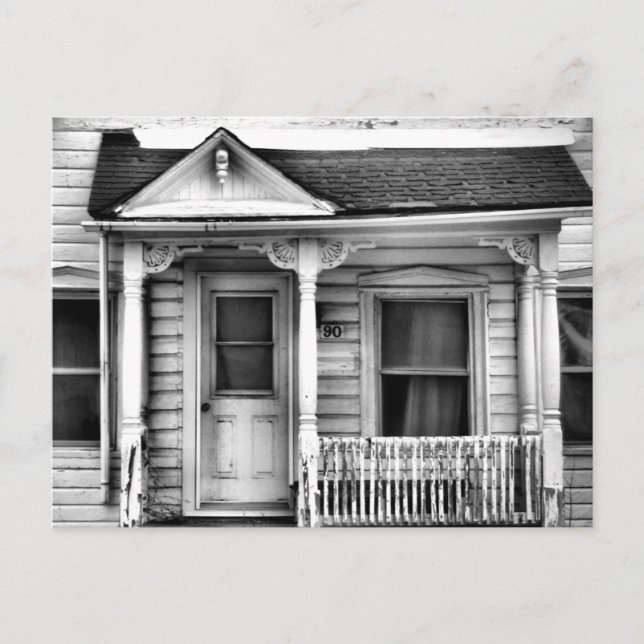 Postal Antigua Casa Abandonada Número 90 BW (Anverso)