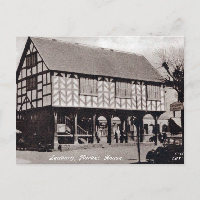 Postal antigua - Casa de mercado, Ledbury. (Anverso)