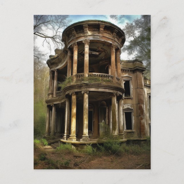 Postal Antigua casa rural abandonada (Anverso)