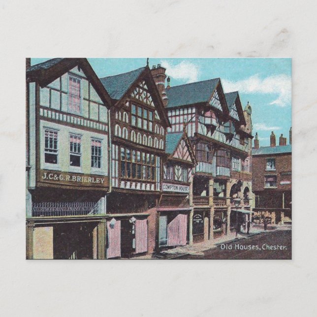 Postal antigua - Casas antiguas, Chester, Inglater (Anverso)