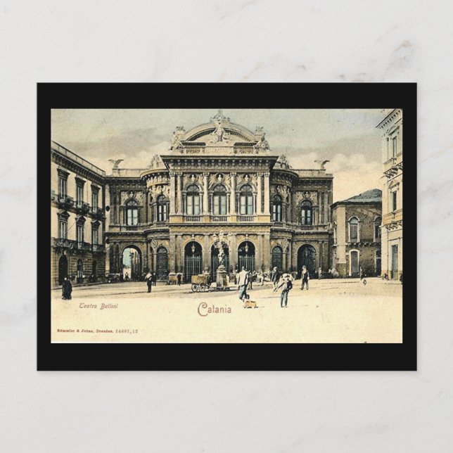 Postal antigua, Catania, Sicilia (Anverso)