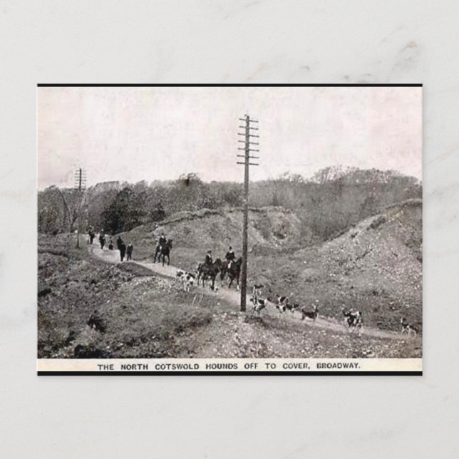 Postal antigua - Caza de toros del norte, Broadway (Anverso)