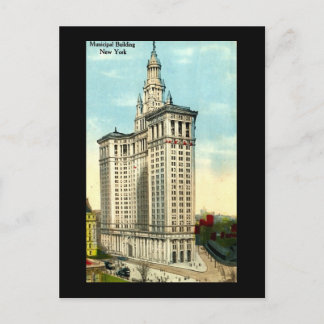 Postal antigua, ciudad de Nueva York, edificio mun
