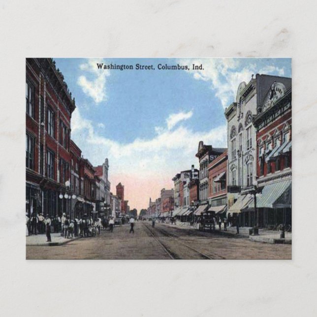 Postal antigua - Columbus, Indiana, Estados Unidos (Anverso)