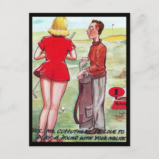 Postal antigua - Comic - Golf