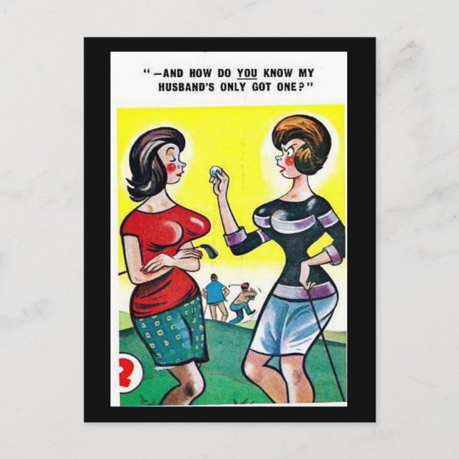 Postal antigua - Comic - Golf (Anverso)
