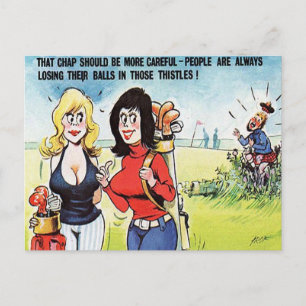 Postal antigua - Comic - Golf