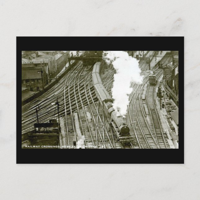 Postal antigua - Cruce ferroviario, Newcastle-on-T (Anverso)