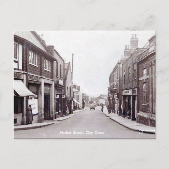 Postal antigua - Cruz de arcilla, Derbyshire (Anverso)