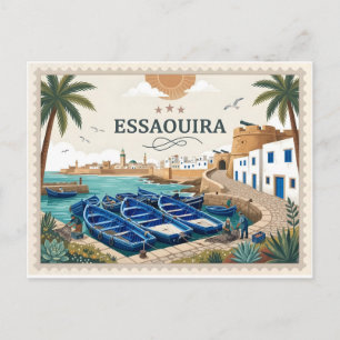 Postal antigua de viaje a Essaouira Marruecos
