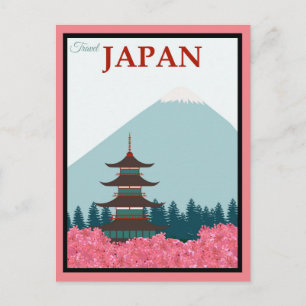 Postal antigua de viaje JAPÓN