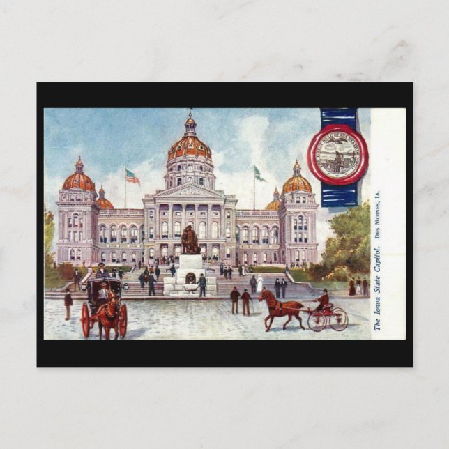 Postal antigua - Des Moines, Iowa, Estados Unidos (Anverso)