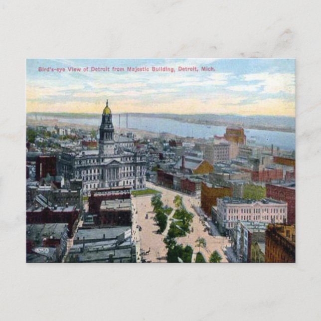 Postal antigua - Detroit, Michigan, Estados Unidos (Anverso)