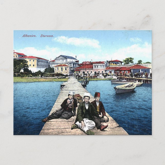 Postal antigua -Durazzo/Durres, Albania (Anverso)