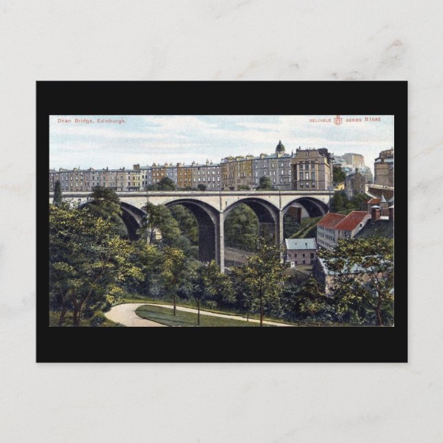 Postal antigua, Edimburgo, puente Dean (Anverso)