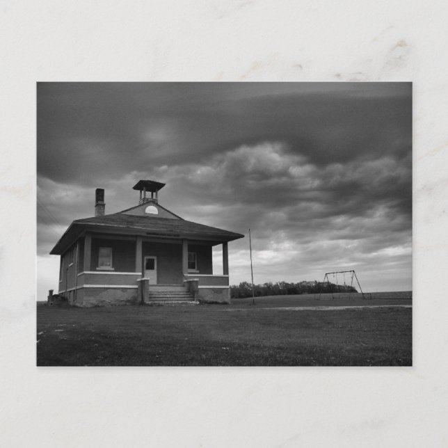 Postal Antigua escuela de Bergen (Anverso)