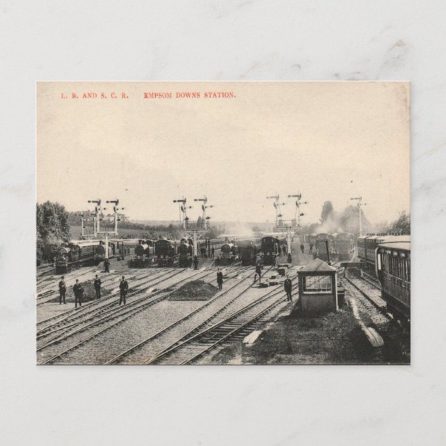 Postal antigua - Estación de indumentaria de Epsom (Anverso)