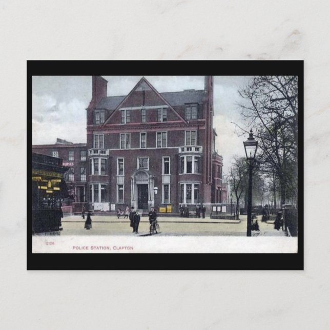 Postal antigua - Estación de policía de Clapton, L (Anverso)