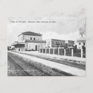 Postal antigua - Estación de tren de Pompeya