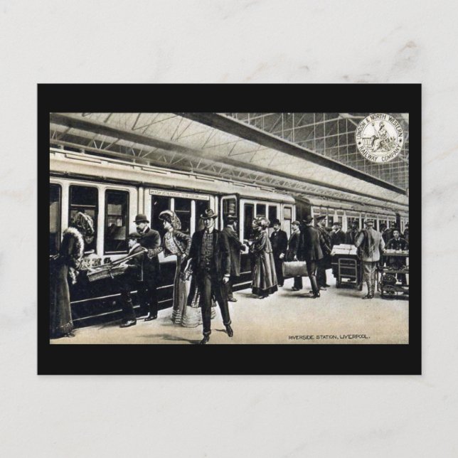 Postal antigua - Estación Riverside, Liverpool (Anverso)