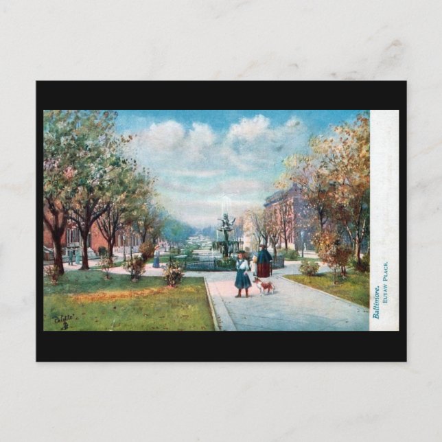 Postal antigua - Eutaw Place, Baltimore, Md (Anverso)