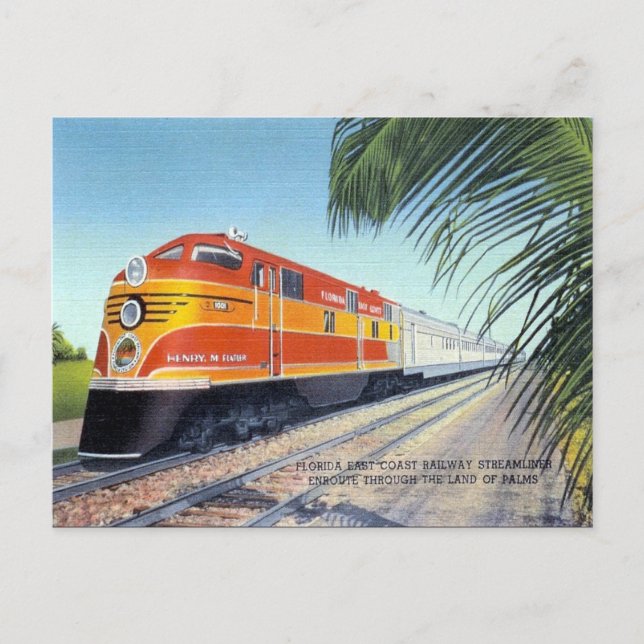 Postal antigua - Florida E Coast Railroad Streamli (Anverso)
