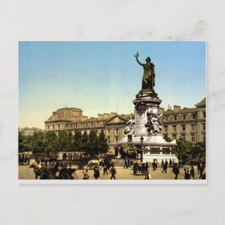 Postal Antigua Francia c1900, Place de la République Pari