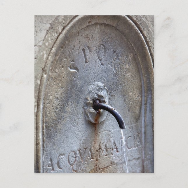 Postal Antigua fuente pública de agua romana (Anverso)