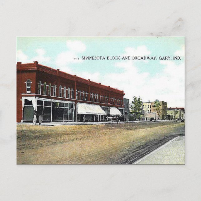 Postal antigua - Gary, Indiana, Estados Unidos (Anverso)