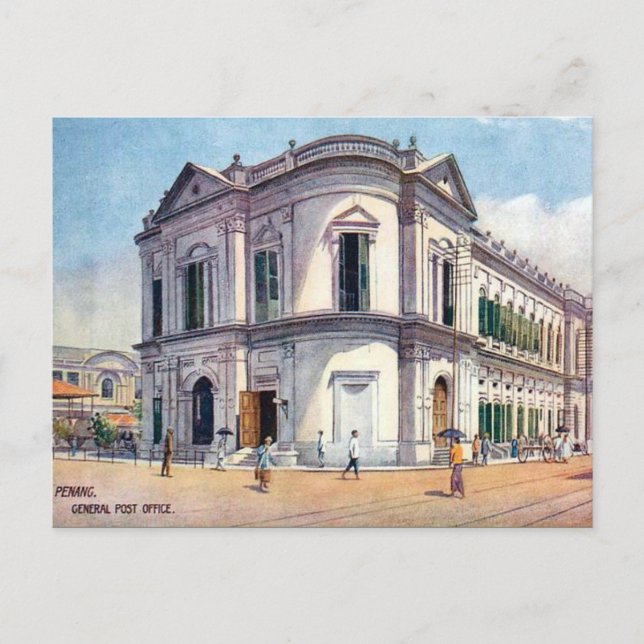 Postal antigua - GPO, Penang, Malasia (Anverso)