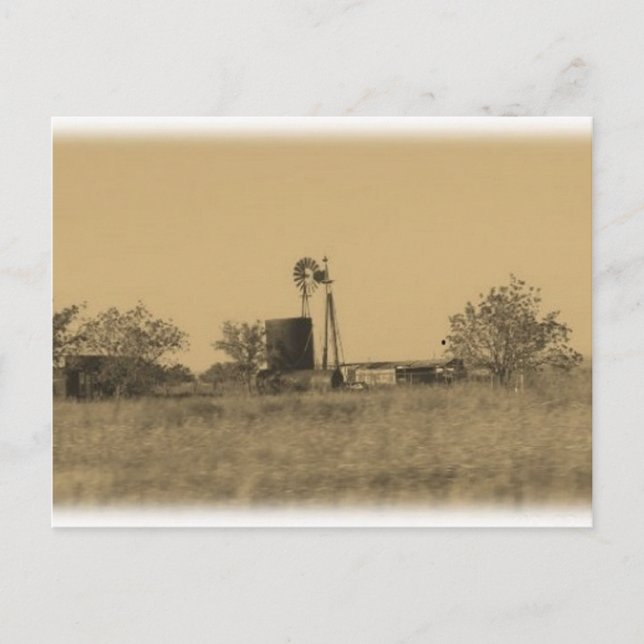 Postal antigua granja rústica del oeste (Anverso)