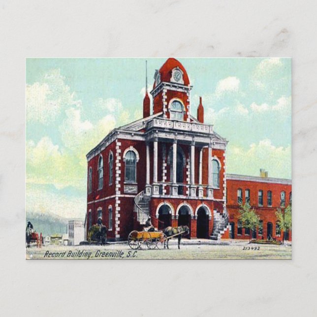 Postal antigua - Greenville, Carolina del Sur (Anverso)